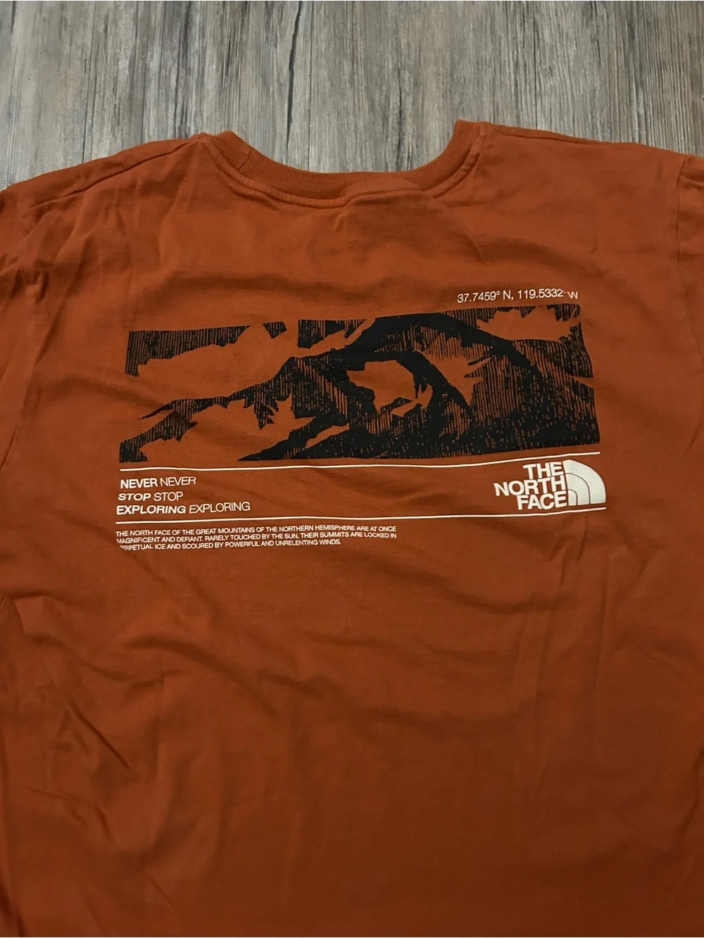 The North Face Men’s Short-Sleeve Tee in Rust Orange